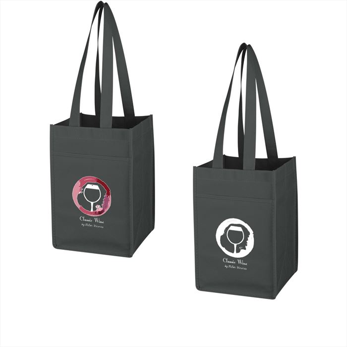 JH3324 Non-Woven 4 Bottle Wine Tote With Custom Imprint